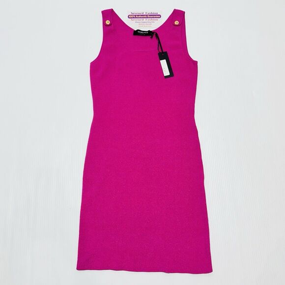 Versace Medusa Knit Stretch Pink Mini Dress IT 42/ US 6 NWT $1,500 - Picture 1 of 8
